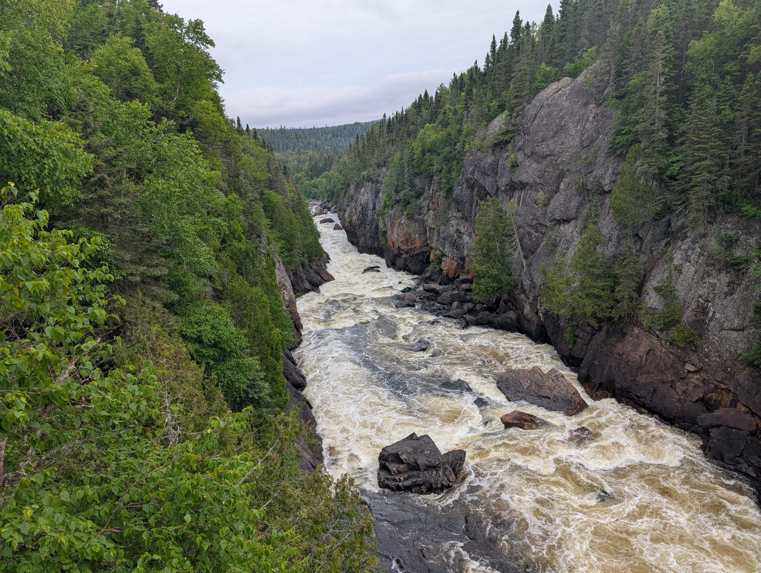 View of White River from suspension bridge